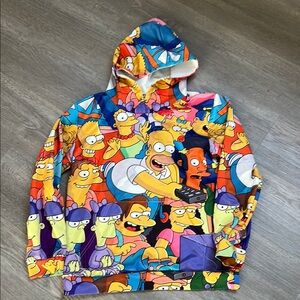 Red and Yellow Simpsons Character Print Jacket